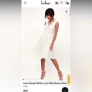 New with tags Lulu’s white lace dress size M
